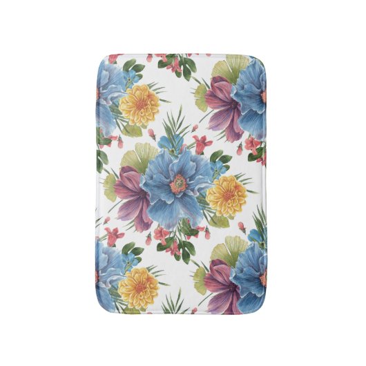 Farbige Blume Muster Badematte (Vorderseite Vertikal)