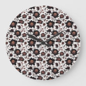 Farbige Blume Muster Design 23 - Wall Clock Große Wanduhr (Vorderseite)