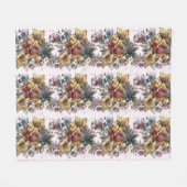 Farbige Blume-Muster Fleecedecke (Vorderseite (Horizontal))
