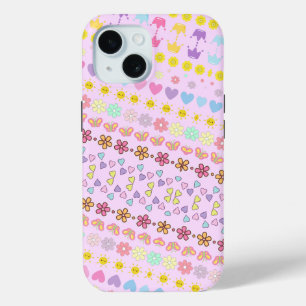 Farbige Blume - Muster für Sonne und Herz, rosa Bl Case-Mate iPhone Hülle