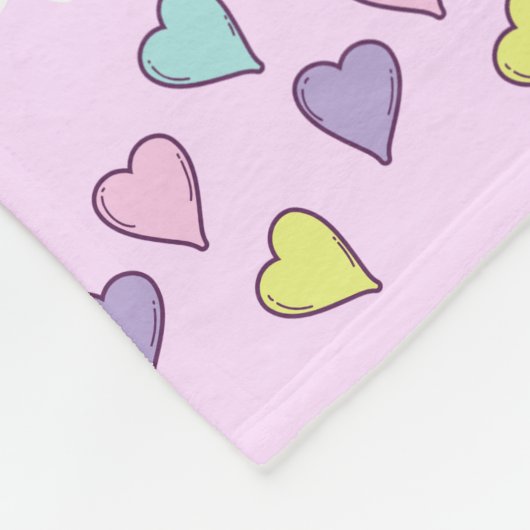 Farbige Blume - Muster für Sonne und Herz, rosa Bl Fleecedecke (Ecke)