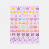 Farbige Blume - Muster für Sonne und Herz, rosa Bl Fleecedecke (Vorderseite)