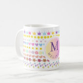 Farbige Blume - Muster für Sonne und Herz, rosa Bl Kaffeetasse (Vorderseite Links)