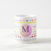 Farbige Blume - Muster für Sonne und Herz, rosa Bl Kaffeetasse (Mittel)