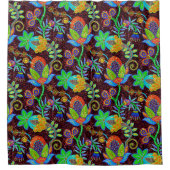 Farbige Blume Muster Glasperlen Textur Duschvorhang (Vorderseite)