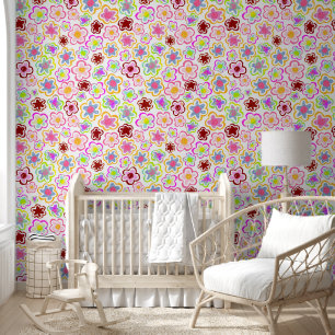 Farbige Blume Muster Hand Zeichnend Blumenmuster Tapete