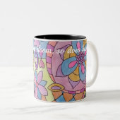 Farbige Blume Muster Kaffeemaschine Tasse (VorderseiteRechts)