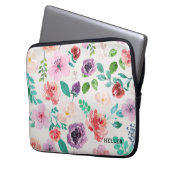 Farbige Blume Muster Laptopschutzhülle (Vorderseite Links)