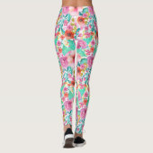 Farbige Blume Muster Leggings (Rückseite)