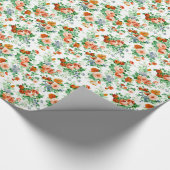 Farbige Blume Muster Weißer Hintergrund Geschenkpapier (Ecke)