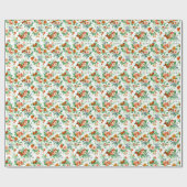 Farbige Blume Muster Weißer Hintergrund Geschenkpapier (Flach)