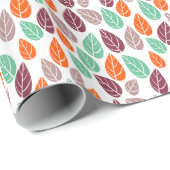 Farbige Blume Muster Weißer Hintergrund Geschenkpapier (Rolleneckpunkt)