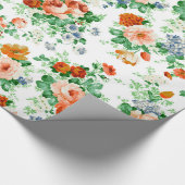 Farbige Blume Muster Weißer Hintergrund Geschenkpapier (Ecke)