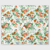 Farbige Blume Muster Weißer Hintergrund Geschenkpapier (Flach)