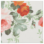 Farbige Blume Muster Weißer Hintergrund Stoff (Nahaufnahme)