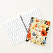 Farbige Blume Mustermalerei in Beige Notizblock (Innenseite)