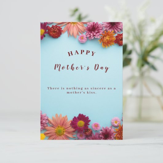 Farbige Blume Muttertagskarte Karte (Stehend Vorderseite)