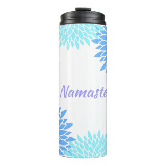 Farbige Blume Namaste Thermosbecher