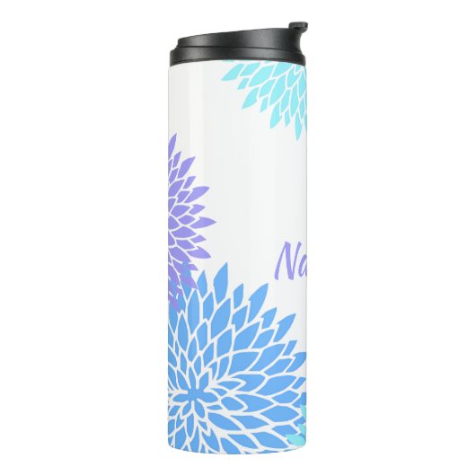Farbige Blume Namaste Thermosbecher (Nach links gedreht)