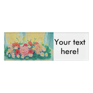 Farbige Blume Namenschild