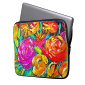 Farbige Blume Ölgemälde. Jetzt kaufen Laptopschutzhülle (Vorderseite Links)
