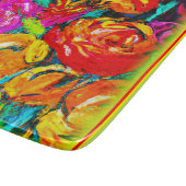 Farbige Blume Ölgemälde. Jetzt kaufen Schneidebrett (Ecke)