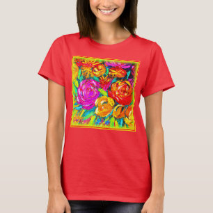 Farbige Blume Ölgemälde. Jetzt kaufen T-Shirt