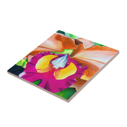 Farbige Blume Orchideen Fliese (Seite)