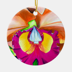 Farbige Blume Orchideen Keramik Ornament