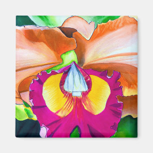 Farbige Blume Orchideen Magnet