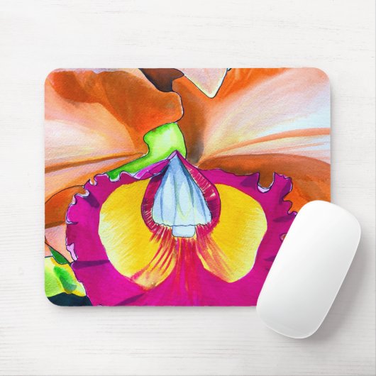 Farbige Blume Orchideen Mousepad (Mit Mouse)