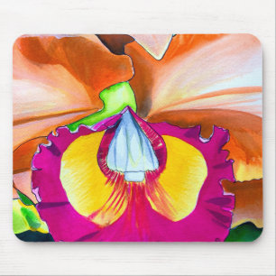 Farbige Blume Orchideen Mousepad