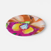 Farbige Blume Orchideen Pappteller (Schrägansicht)