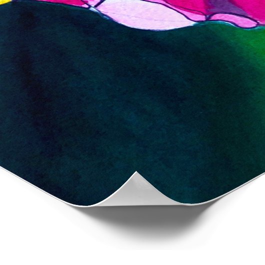 Farbige Blume Orchideen Poster (Ecke)