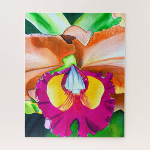 Farbige Blume Orchideen Puzzle