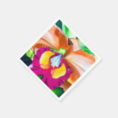 Farbige Blume Orchideen Serviette (Ecke)