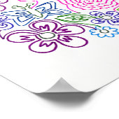 Farbige Blume Original Line Art Poster (Ecke)