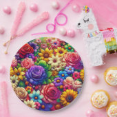 Farbige Blume Papierplatte Pappteller (Party)