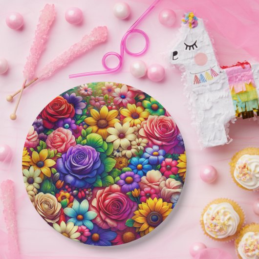 Farbige Blume Papierplatte Pappteller (Party)