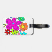 Farbige Blume Personalisierte Gepäckmarken Gepäckanhänger (Rückseite horizontal)