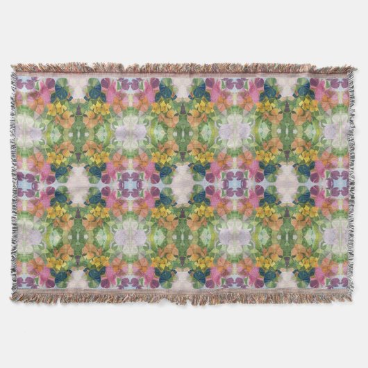 Farbige Blume Petals Aquarellmuster Malerei Decke (Vorderseite)