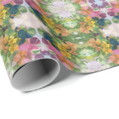 Farbige Blume Petals Aquarellmuster Malerei Geschenkpapier (Rolleneckpunkt)