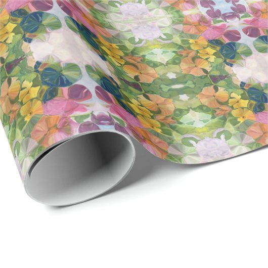 Farbige Blume Petals Aquarellmuster Malerei Geschenkpapier (Rolleneckpunkt)