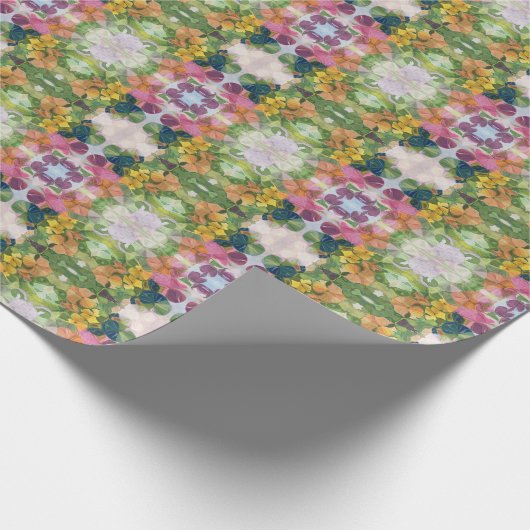 Farbige Blume Petals Aquarellmuster Malerei Geschenkpapier (Ecke)