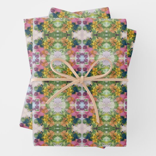 Farbige Blume Petals Aquarellmuster Malerei Geschenkpapier Set (Beispiel)