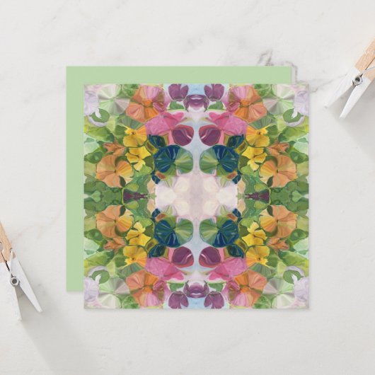 Farbige Blume Petals Aquarellmuster Malerei Karte (Vorderseite/Rückseite Beispiel)