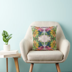 Farbige Blume Petals Aquarellmuster Malerei Kissen