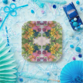 Farbige Blume Petals Aquarellmuster Malerei Pappteller (Party)