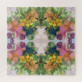 Farbige Blume Petals Aquarellmuster Malerei Puzzle (Horizontal)