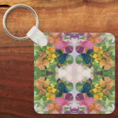 Farbige Blume Petals Aquarellmuster Malerei Schlüsselanhänger (Vorderseite)